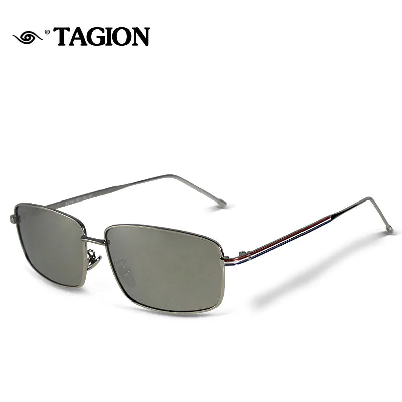 TAGION Rectangle Alloy Frame Sunglasses Men Women Retro Sun Glasses Unisex Stylish UV400 Driving Photochromic Shades Male 2745