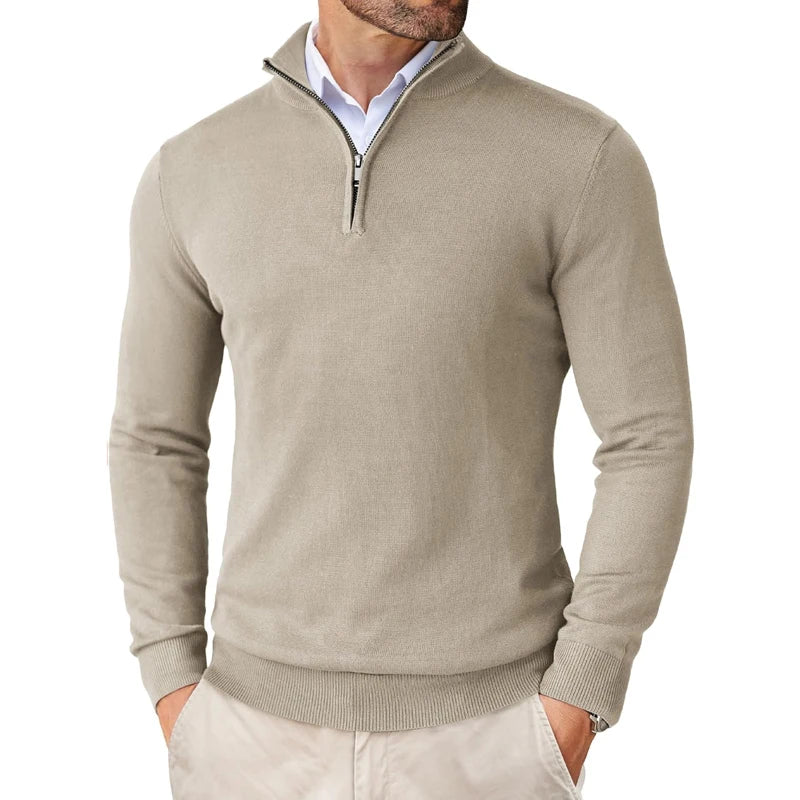 Men's Quarter Zip Up Sweaters Slim Fit Lightweight Mock Neck Pullover Casual Sweaters Half Turtleneck Knitted Outdoor Streetwear