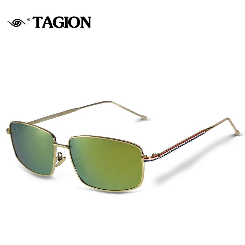 TAGION Rectangle Alloy Frame Sunglasses Men Women Retro Sun Glasses Unisex Stylish UV400 Driving Photochromic Shades Male 2745