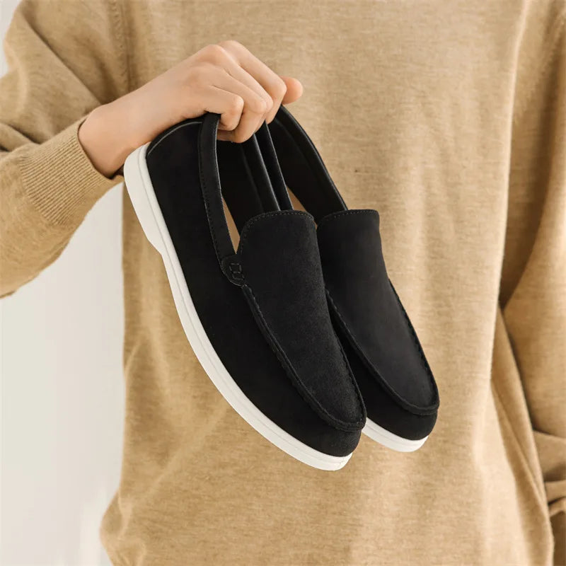 Men's Casual Shoes Suede Leather Loafers Classic British Style Men Shoes Lightweight Soft Moccasins Male Slip on Driving Flats