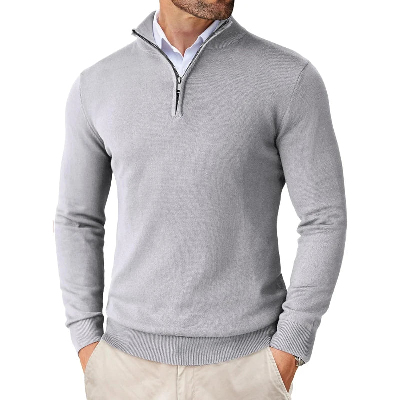 Men's Quarter Zip Up Sweaters Slim Fit Lightweight Mock Neck Pullover Casual Sweaters Half Turtleneck Knitted Outdoor Streetwear