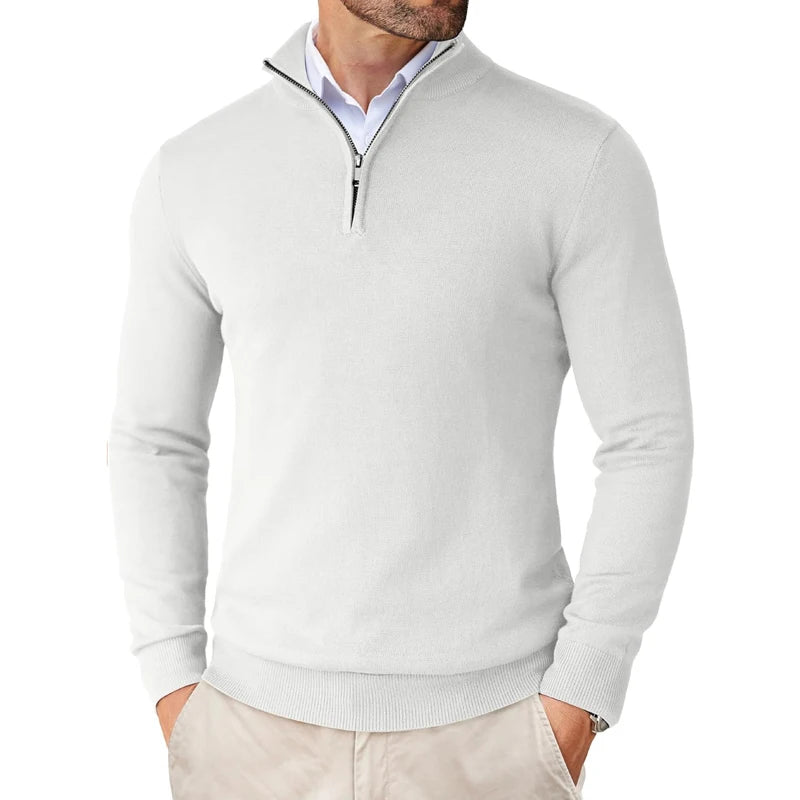 Men's Quarter Zip Up Sweaters Slim Fit Lightweight Mock Neck Pullover Casual Sweaters Half Turtleneck Knitted Outdoor Streetwear