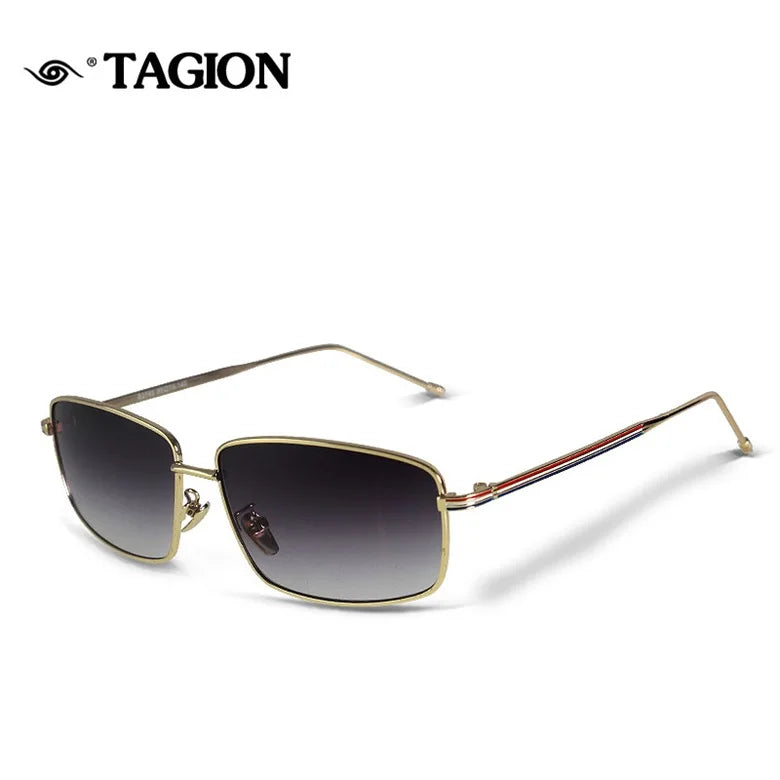 TAGION Rectangle Alloy Frame Sunglasses Men Women Retro Sun Glasses Unisex Stylish UV400 Driving Photochromic Shades Male 2745