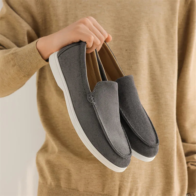 Men's Casual Shoes Suede Leather Loafers Classic British Style Men Shoes Lightweight Soft Moccasins Male Slip on Driving Flats