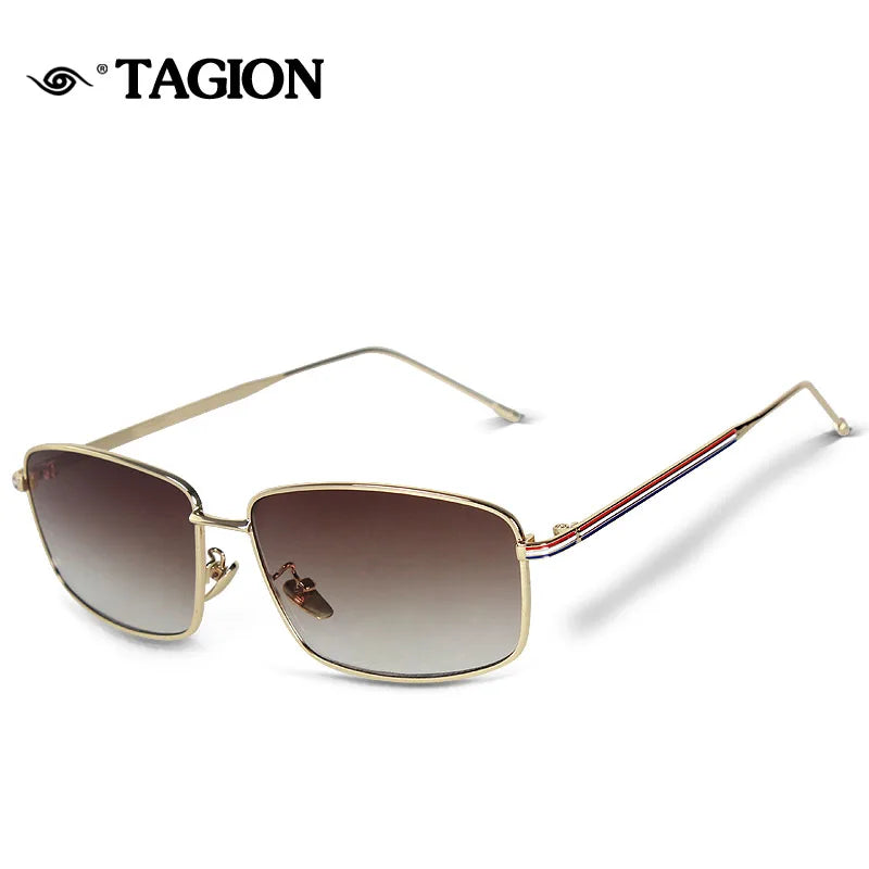 TAGION Rectangle Alloy Frame Sunglasses Men Women Retro Sun Glasses Unisex Stylish UV400 Driving Photochromic Shades Male 2745