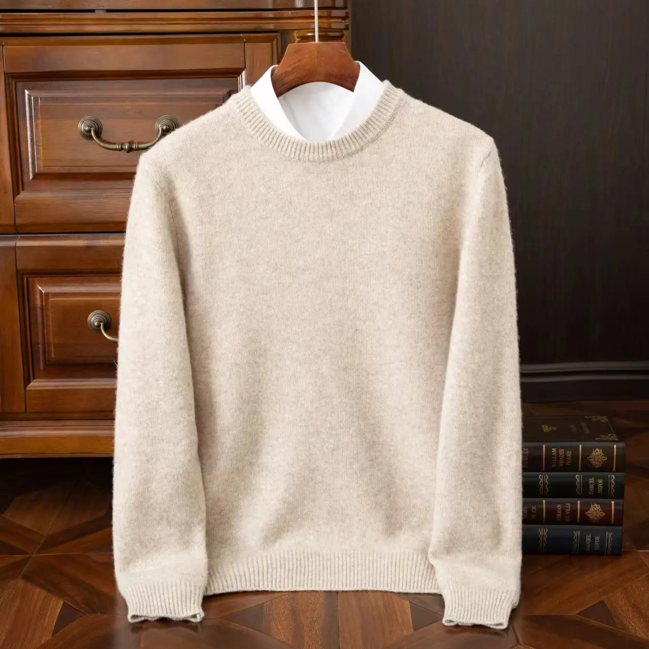 2025 Cashmere Sweater O-neck Pullovers Men's Loose Oversized M-3XL Knitted Bottom Shirt Autumn Winter New Korean Casual Men Top