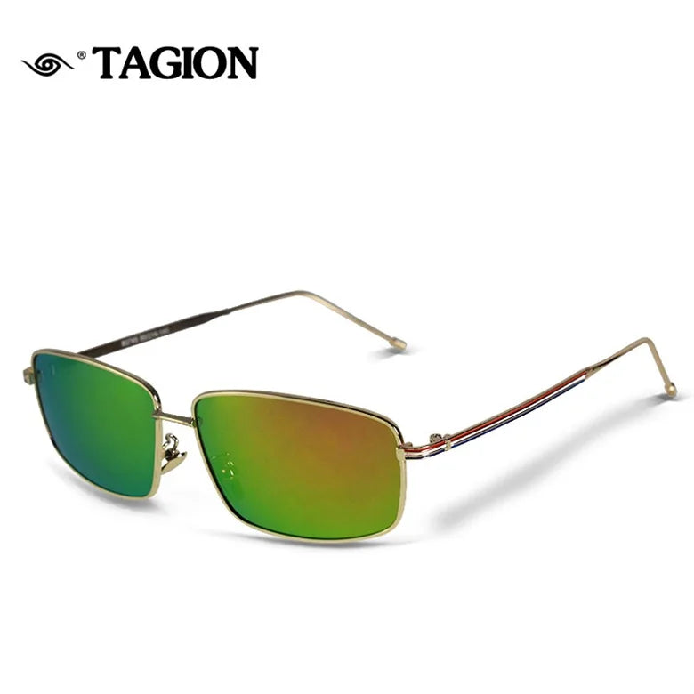 TAGION Rectangle Alloy Frame Sunglasses Men Women Retro Sun Glasses Unisex Stylish UV400 Driving Photochromic Shades Male 2745