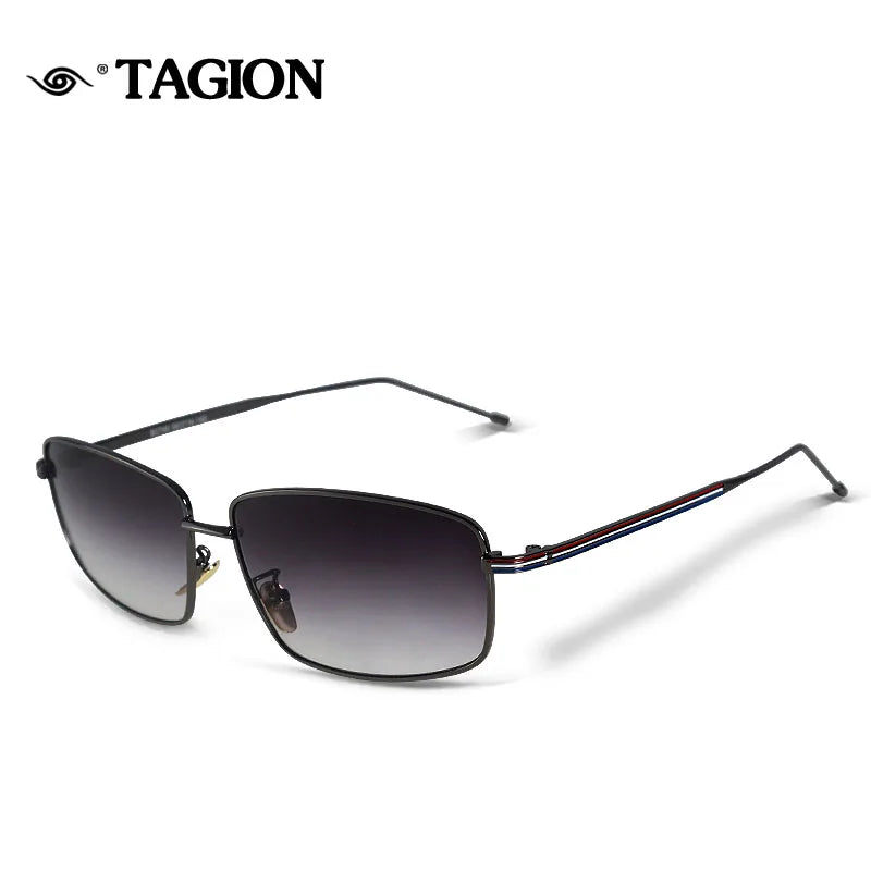 TAGION Rectangle Alloy Frame Sunglasses Men Women Retro Sun Glasses Unisex Stylish UV400 Driving Photochromic Shades Male 2745