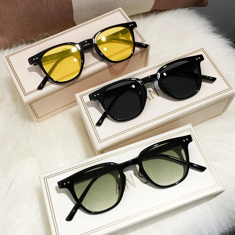 New Vintage Square Sunglasses Women Men Luxury Brand Small Round Sun Glasses Female Small Eyewear Sunglasses for Male Female