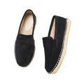 Men's Jute Espadrilles Slip on Loafers Cow Suede Leather Casual Shoes